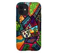 a colorful phone case with a colorful design